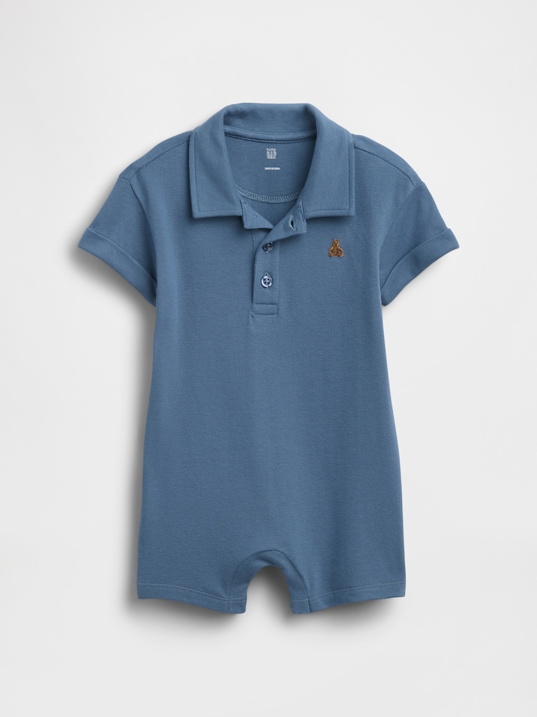 Baby Pique Polo Shorty One-Piece