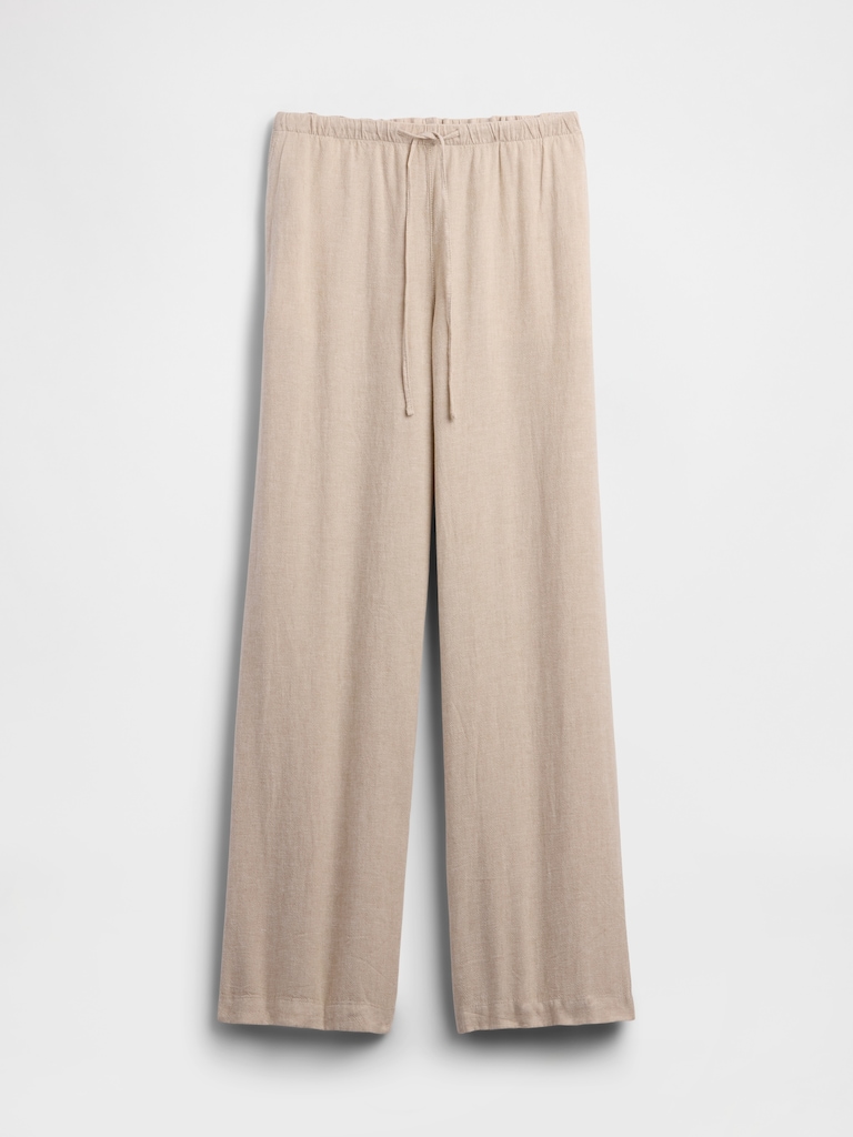 Relaxed Linen-Blend Wide-Leg Pants