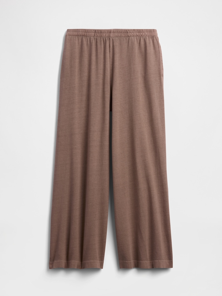 Heavyweight Pull-On Wide-Leg Crop Pants