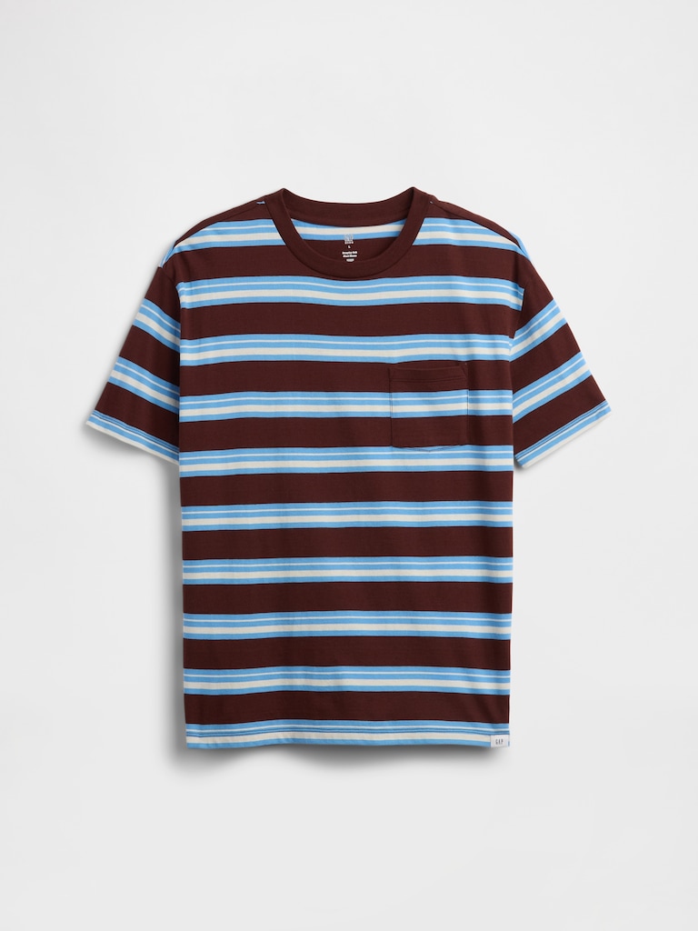 Kids Everyday Soft Stripe Pocket T-Shirt