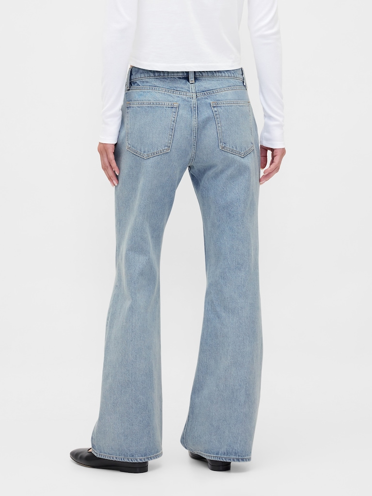 Mid Rise Rigid Relaxed Flare Jeans