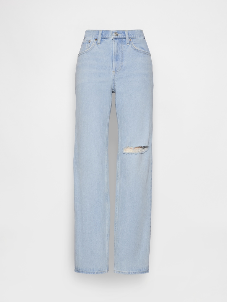 Mid Rise Relaxed Straight Jeans