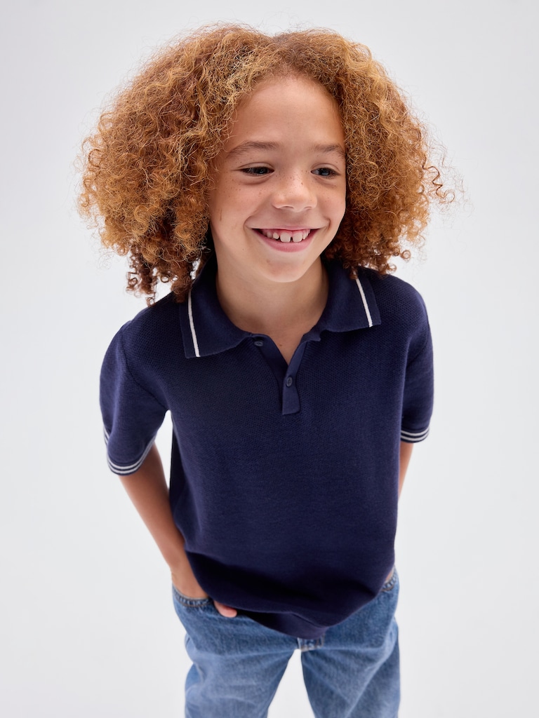 Kids Relaxed Sweater Polo Shirt