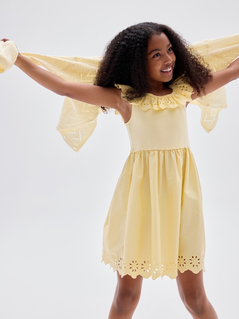 Kids Eyelet Ruffle Dress