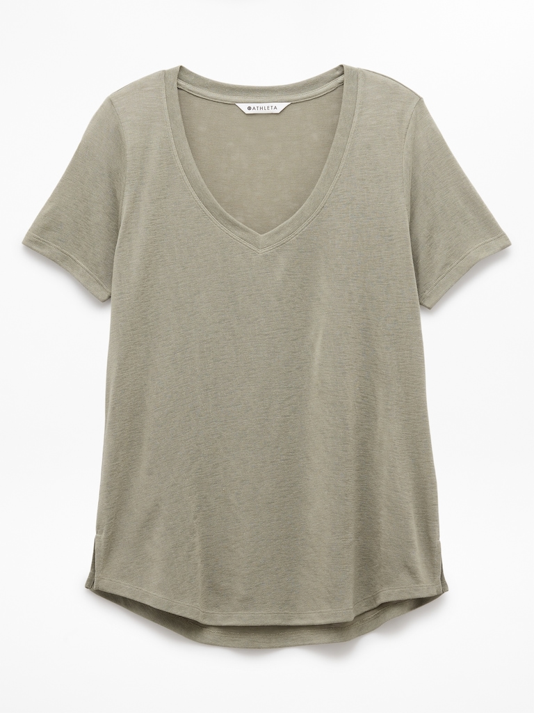 Breezy Scoop V-Neck Tee