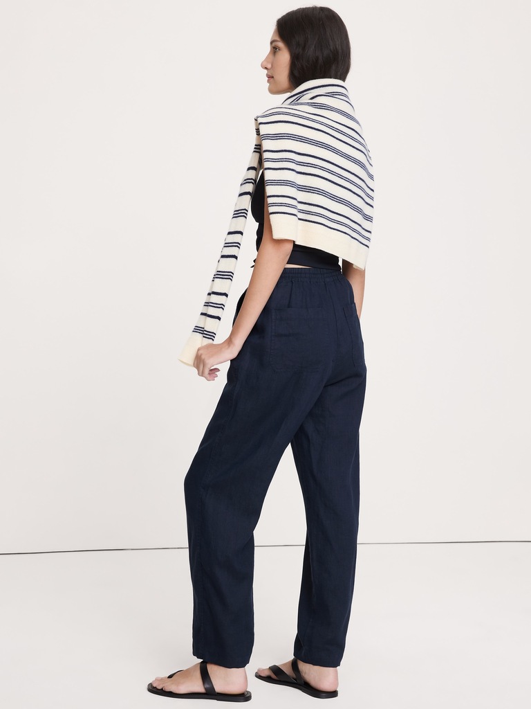 The Getaway Straight-Leg Pull-On Pant in Linen