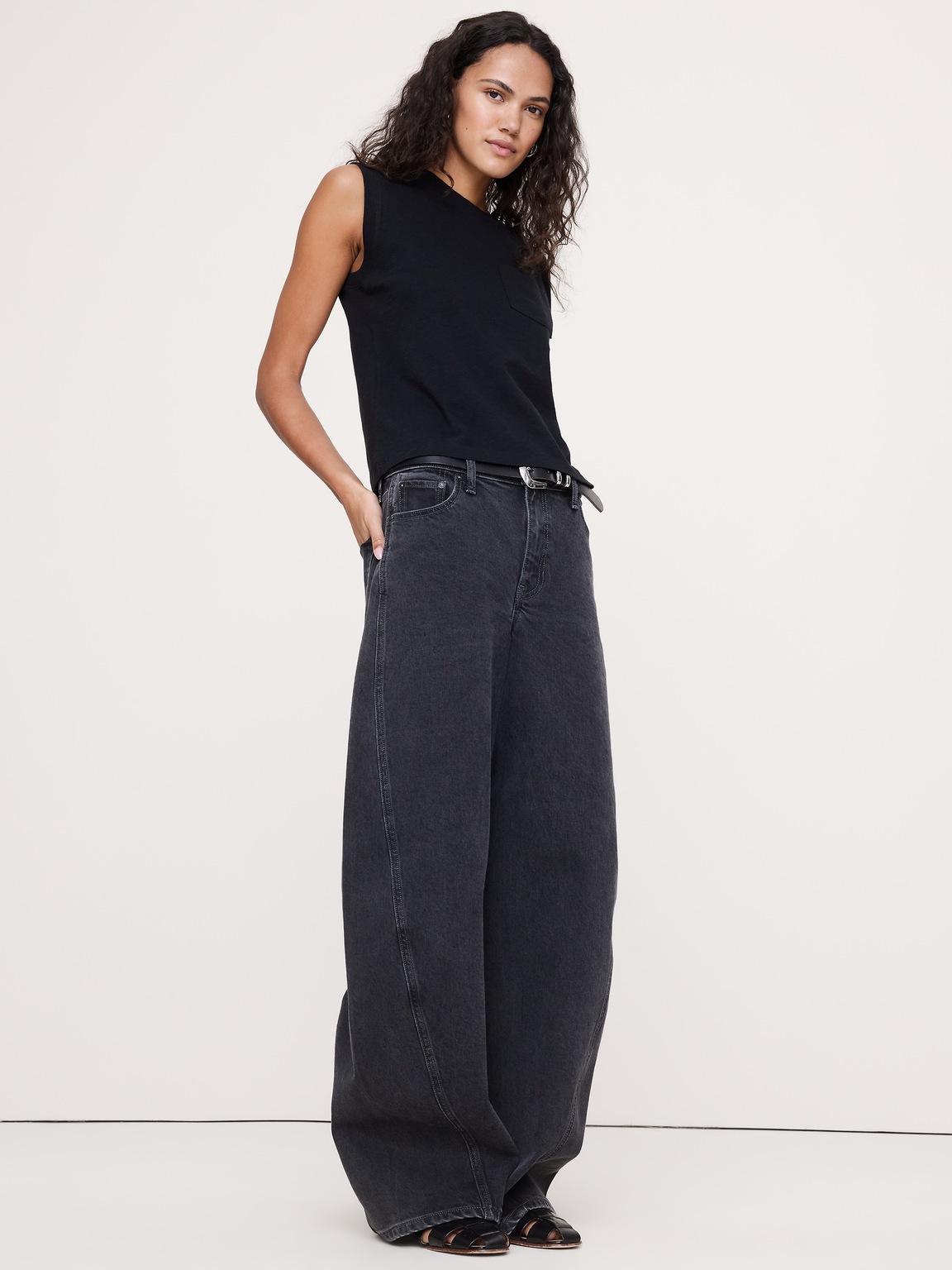 V-Neck Hardware One-Piece Swimsuit
