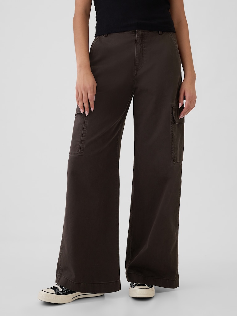 Mid Rise Cargo Baggy Khakis