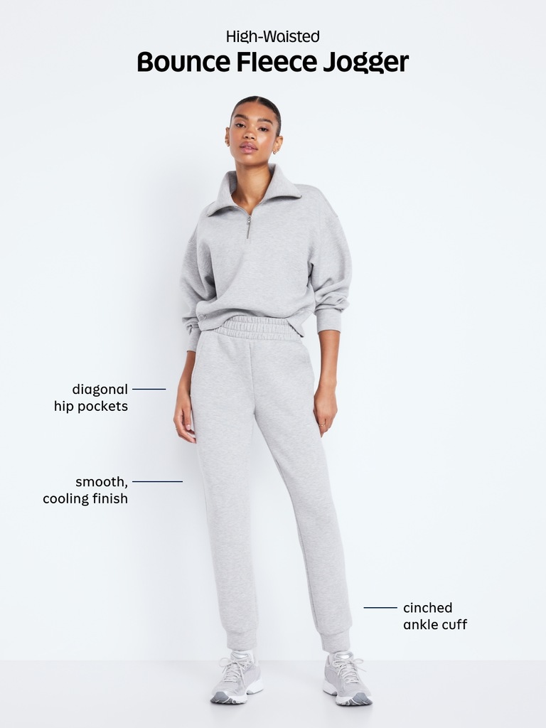 High-Waisted Bounce Fleece Jogger Sweatpants