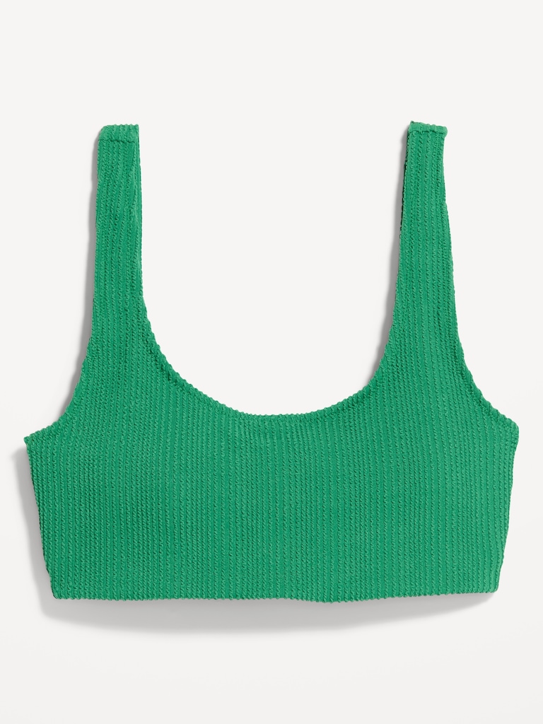 Ribbed Scoop-Neck Swim Top