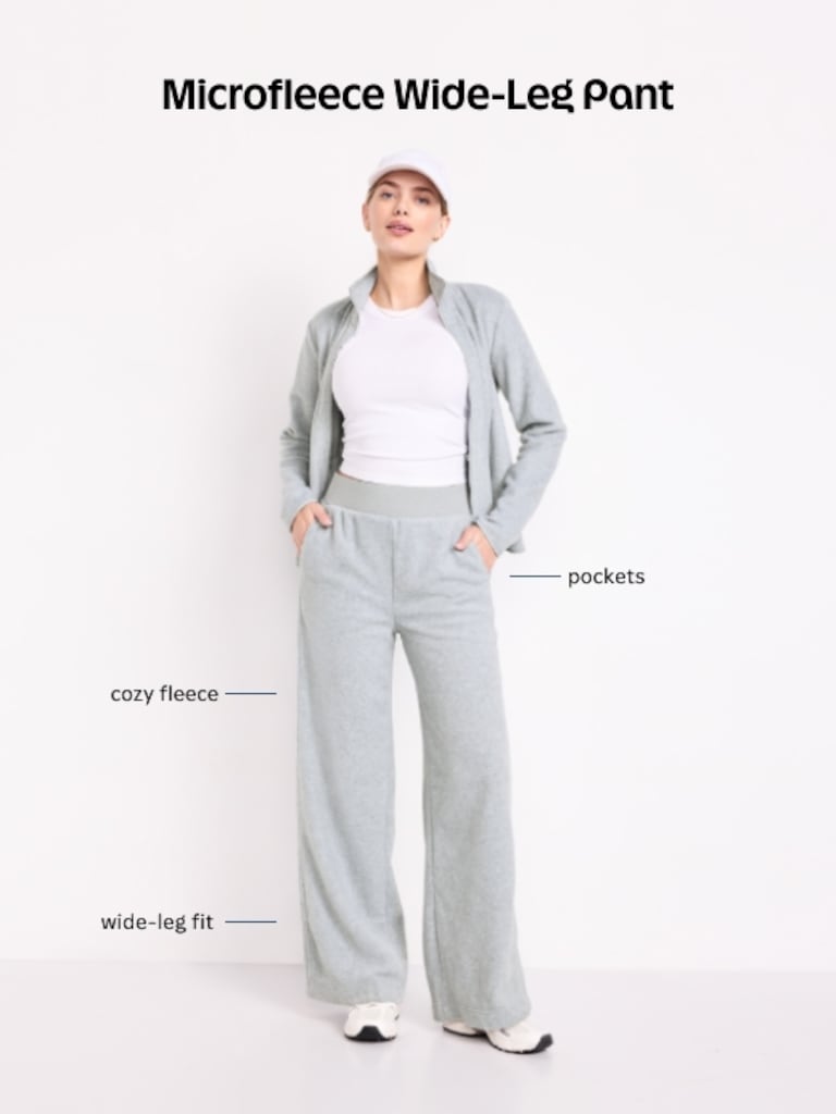 Extra High-Waisted Microfleece Wide-Leg Sweatpants