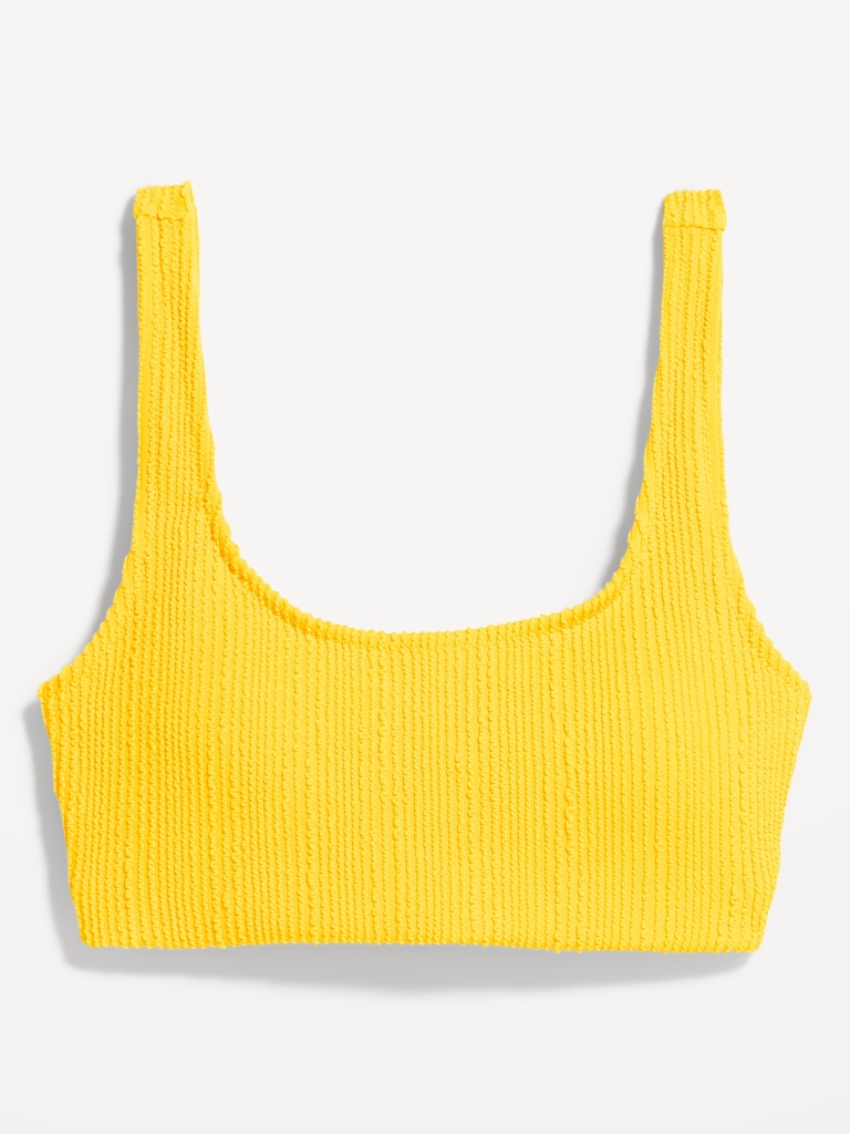 Ribbed Scoop-Neck Swim Top