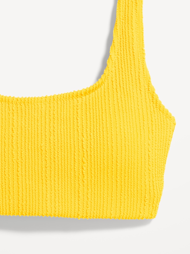 Ribbed Scoop-Neck Swim Top