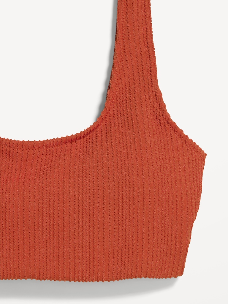 Ribbed Scoop-Neck Swim Top