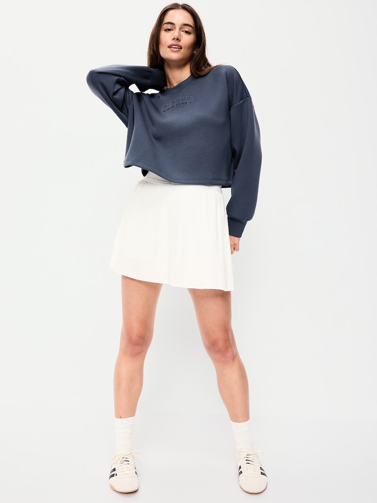 Bounce Fleece Crew-Neck Cropped Top