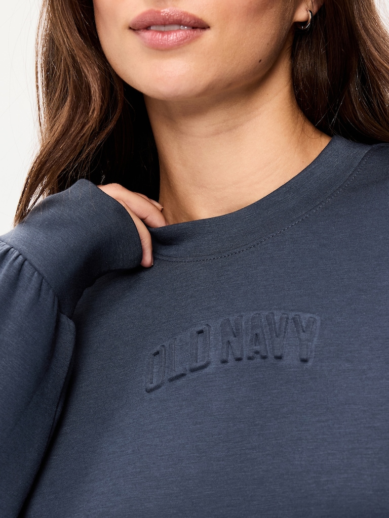 Bounce Fleece Crew-Neck Cropped Top