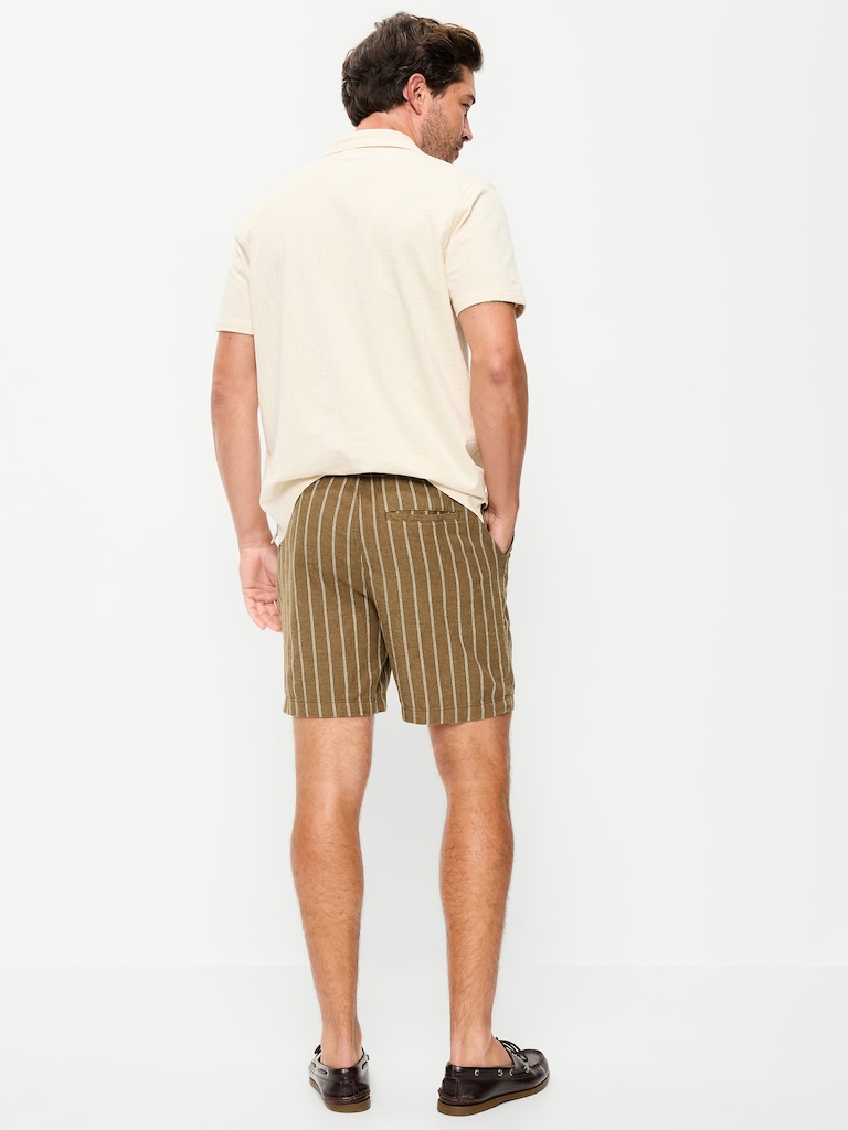 Linen-Blend Jogger Shorts -- 7-inch inseam