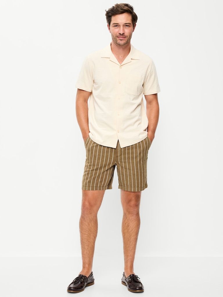 Linen-Blend Jogger Shorts -- 7-inch inseam