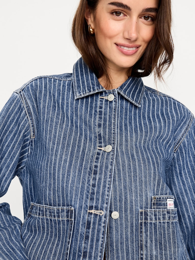 Cropped Jean Chore Jacket