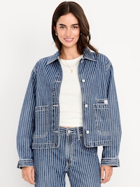 Cropped Jean Chore Jacket