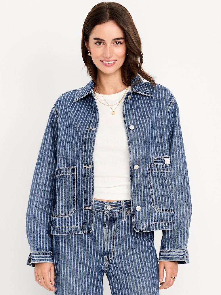 Cropped Jean Chore Jacket