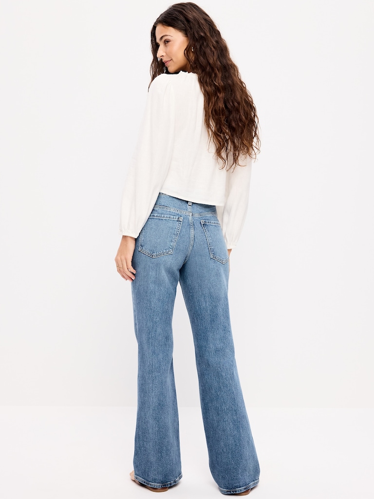 Mid-Rise Loose Boot-Cut Jeans