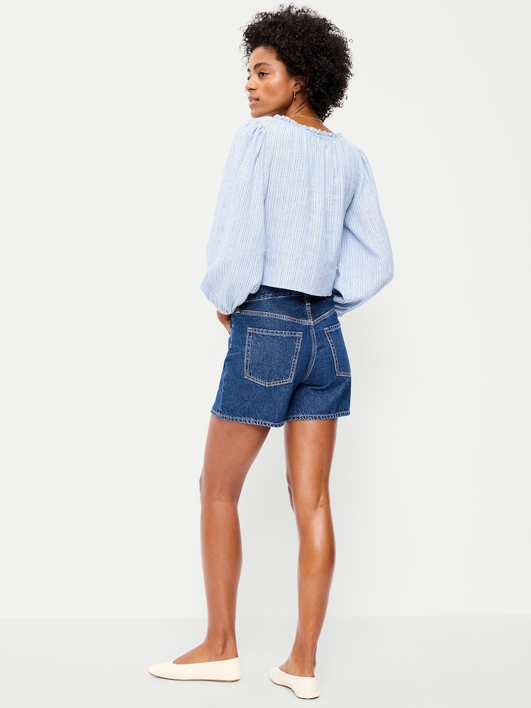 High-Waisted Wow Baggy Jean Shorts -- 5-inch inseam
