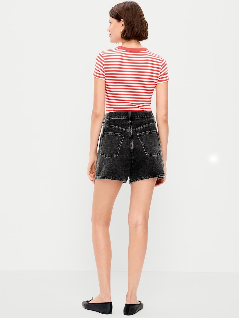 High-Waisted Wow Baggy Jean Shorts -- 5-inch inseam