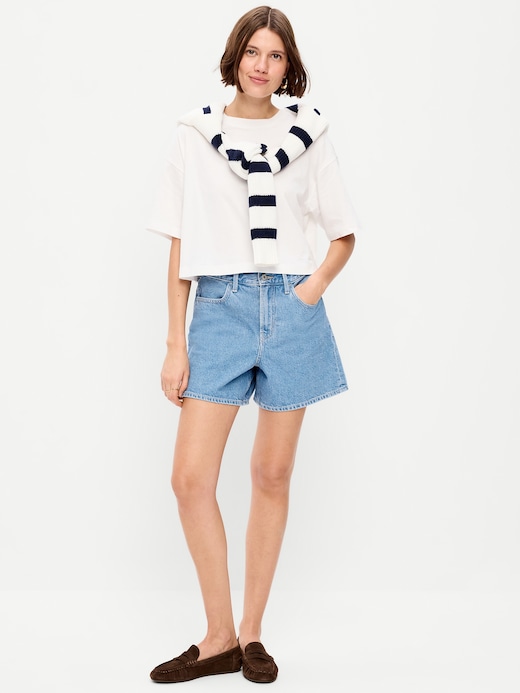 High High-Waisted Wow Baggy Jean Shorts -- 5-inch inseam on clearance at Old Navy — 59% off