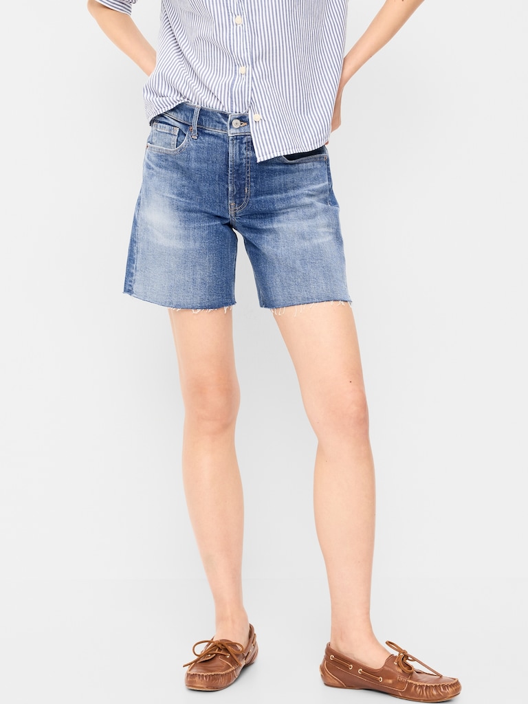 High-Waisted OG Jean Cut-Off Shorts -- 7-inch inseam