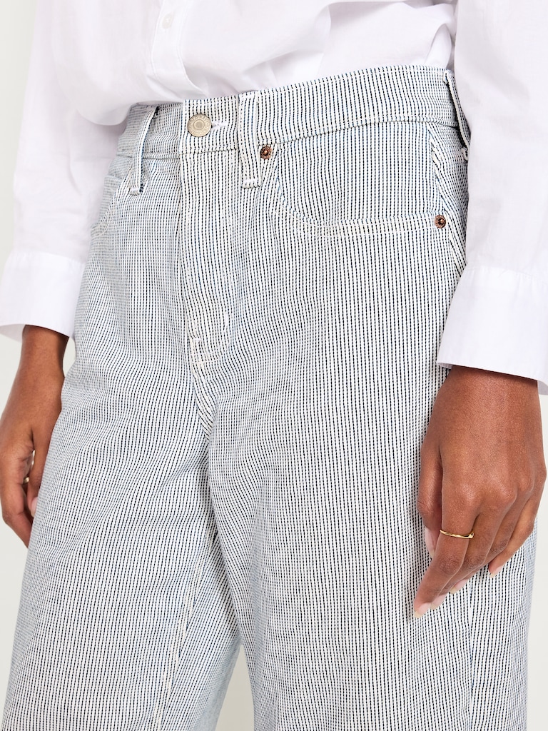 High-Waisted Baggy Barrel Jeans