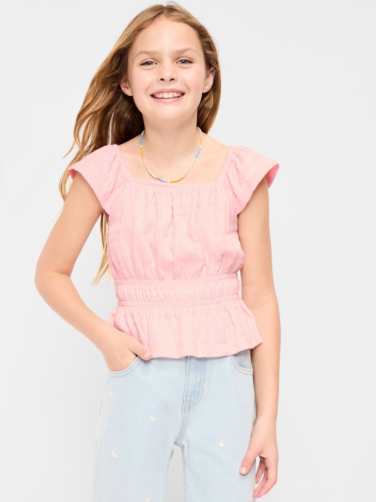 Ruffled Smocked Top for Girls