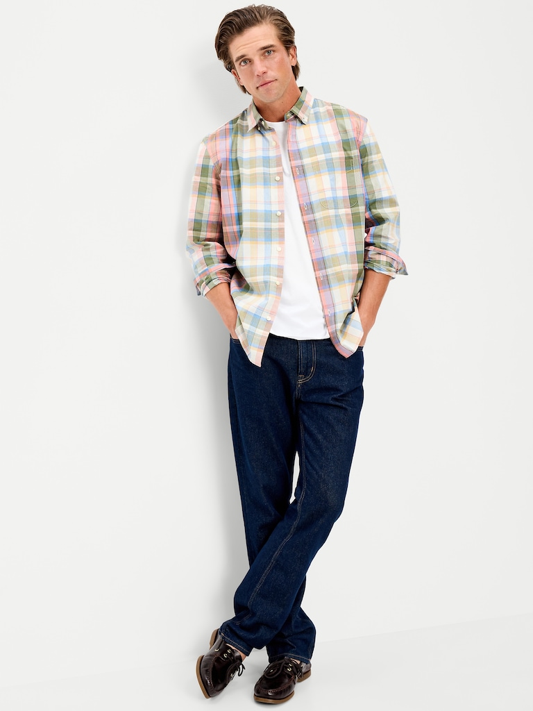 Classic Fit Everyday Plaid Poplin Shirt