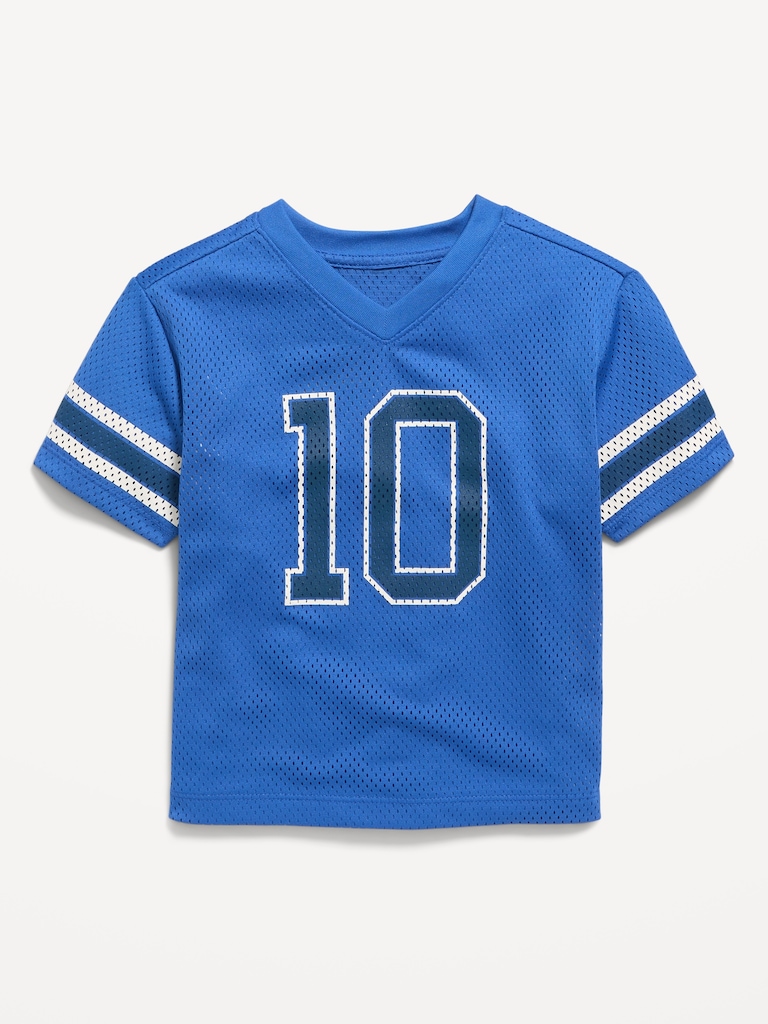 Oversized Mesh Graphic Football T-Shirt for Toddler Boys