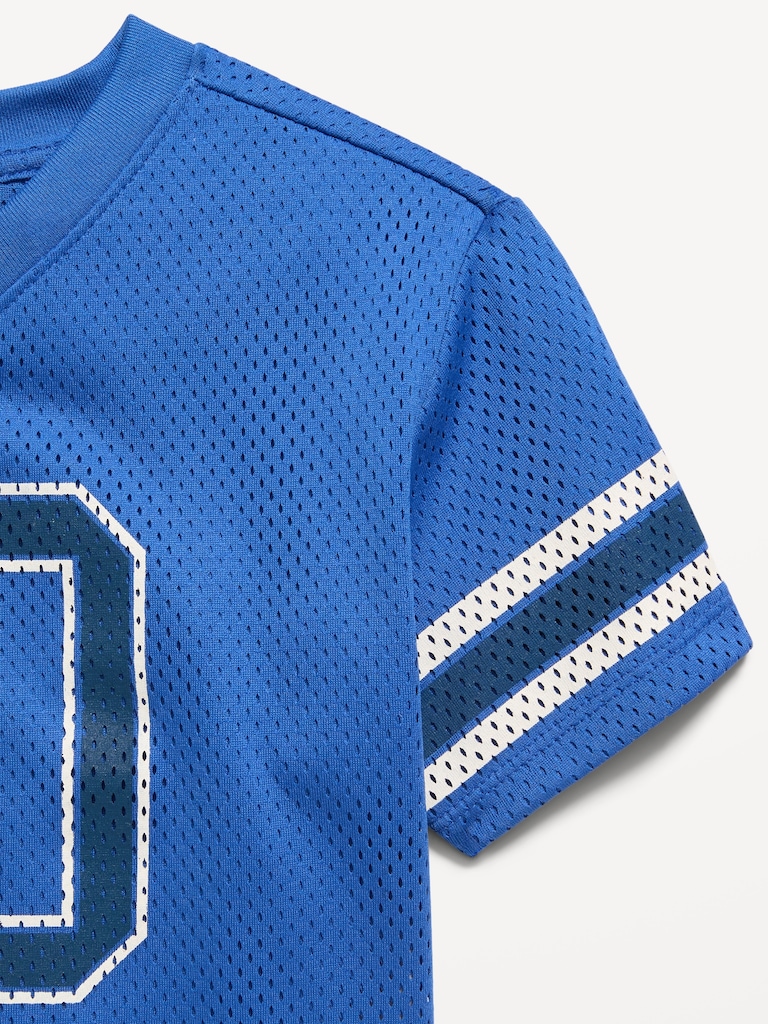 Oversized Mesh Graphic Football T-Shirt for Toddler Boys