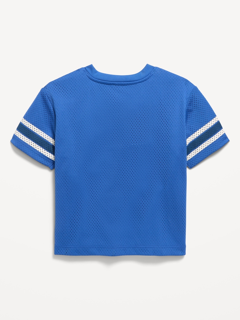Oversized Mesh Graphic Football T-Shirt for Toddler Boys