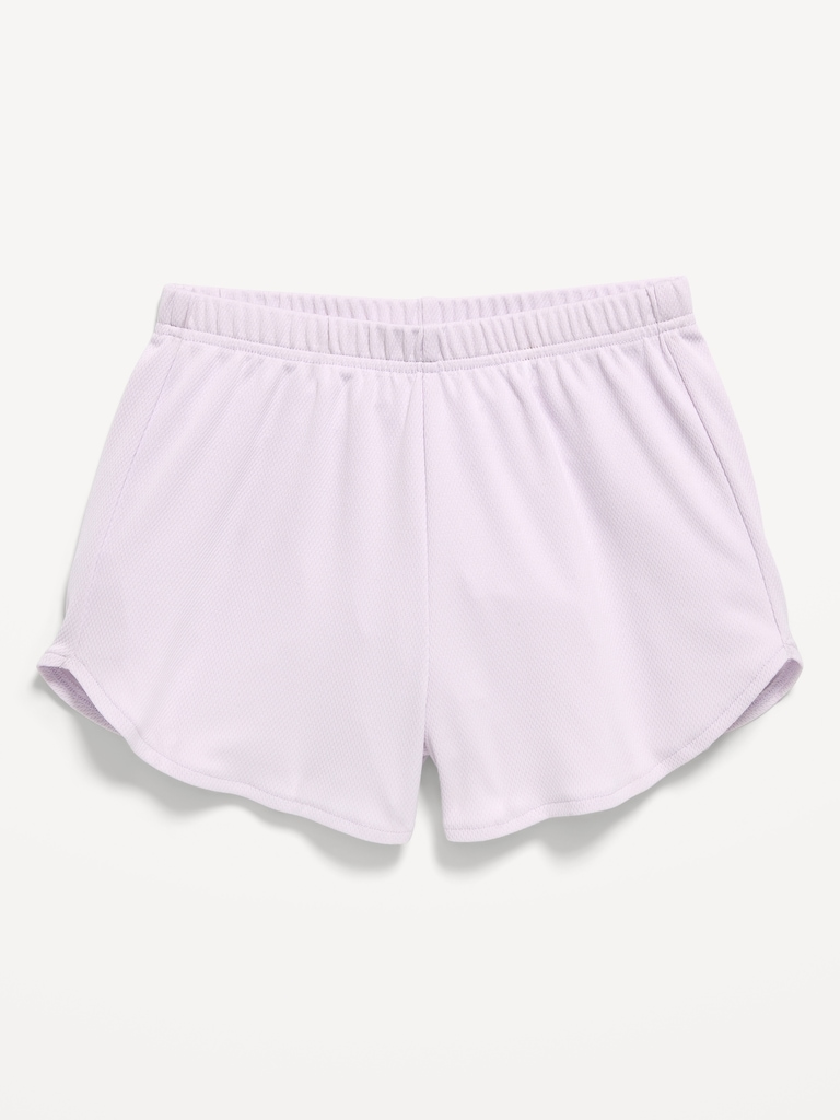 High-Waisted Mesh Dolphin-Hem Shorts for Girls
