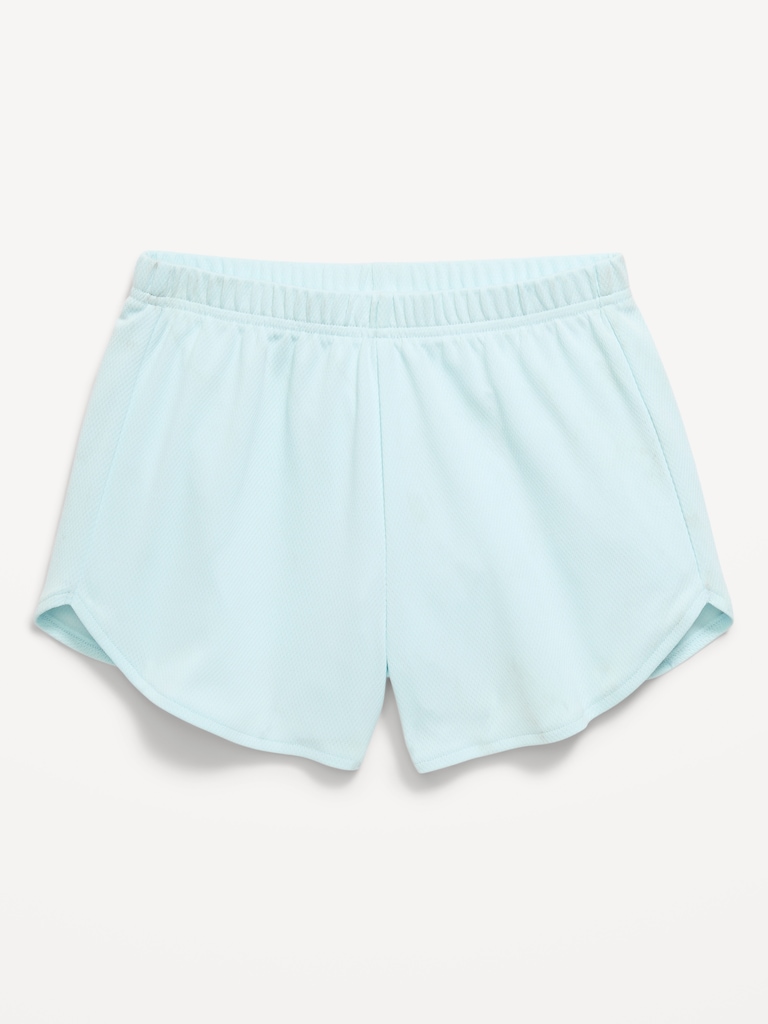 High-Waisted Mesh Dolphin-Hem Shorts for Girls