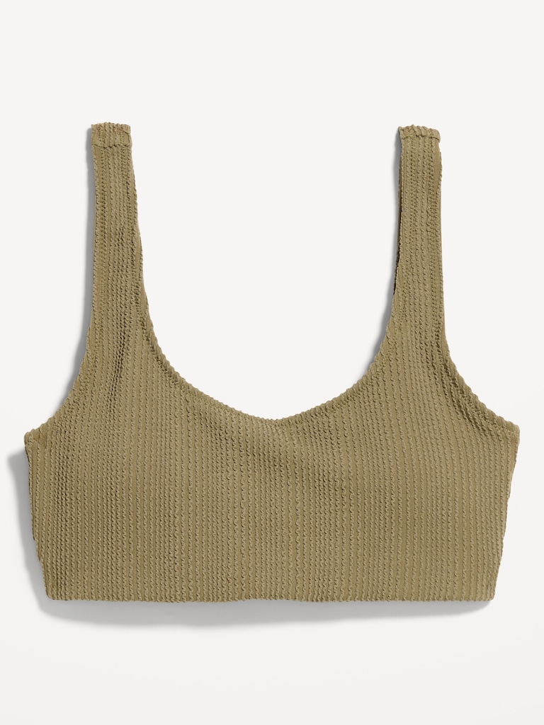 Ribbed Scoop-Neck Swim Top