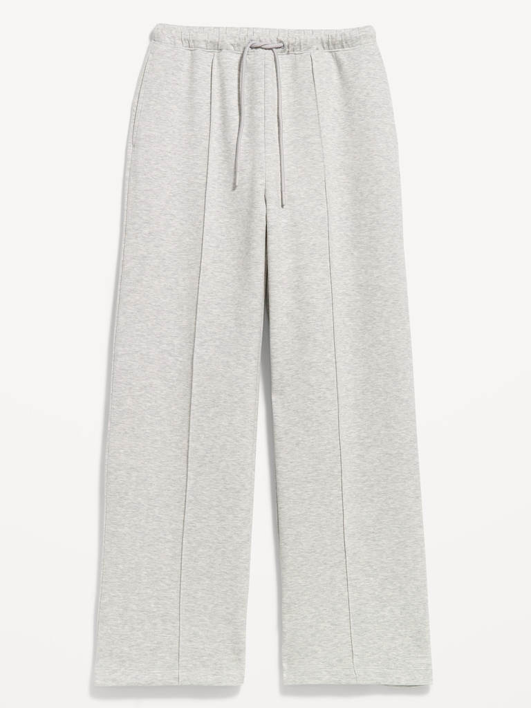 High-Waisted Dynamic Fleece Textured Wide-Leg Sweatpants