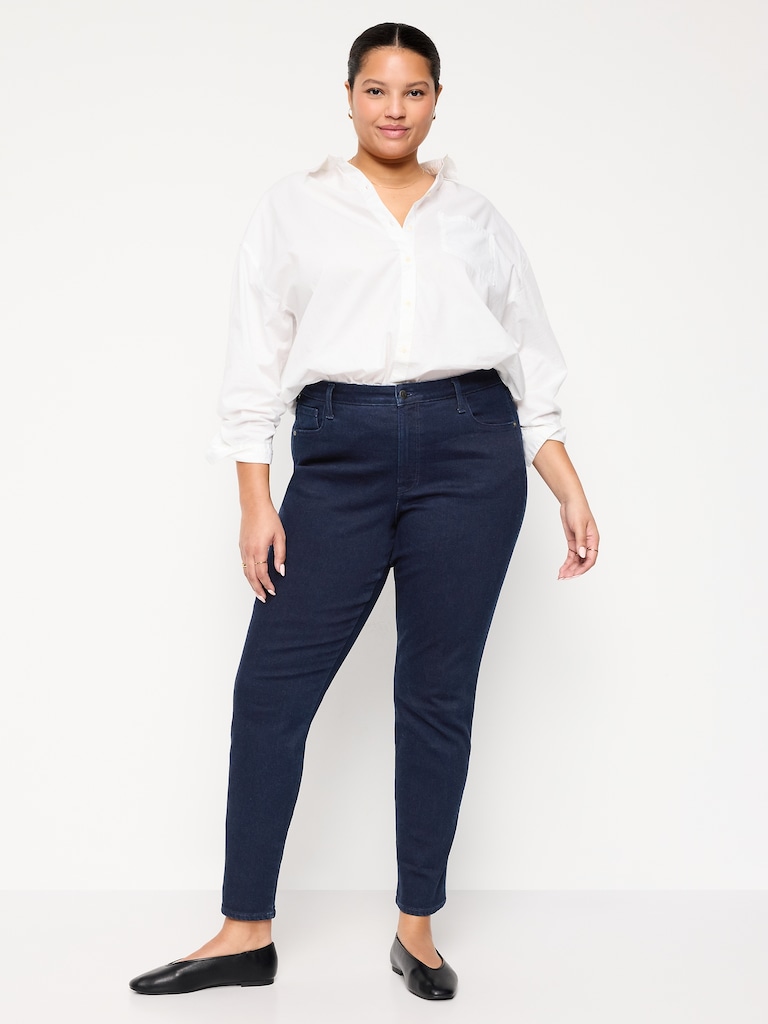 High-Waisted Slim Jeans