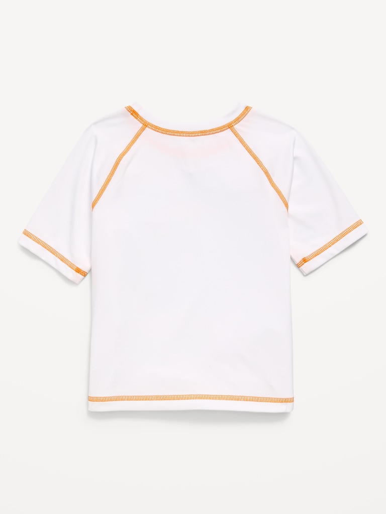 Short-Sleeve Graphic Rashguard Swim Top for Toddler Boys
