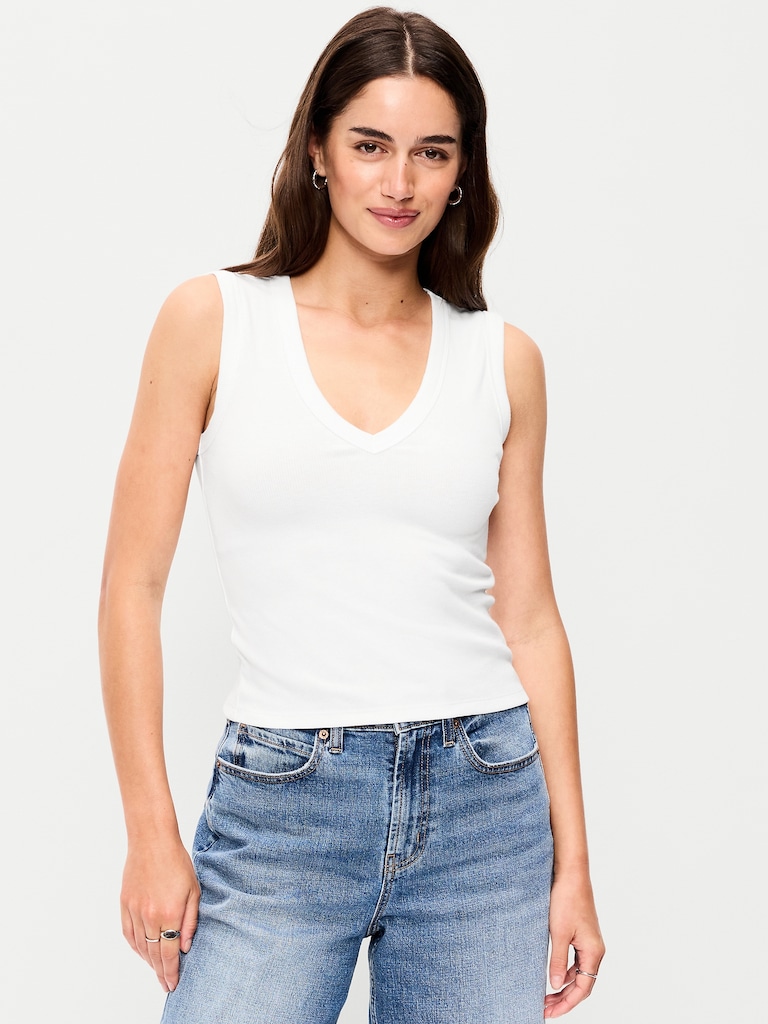 Snug Crop V-Neck Tank Top