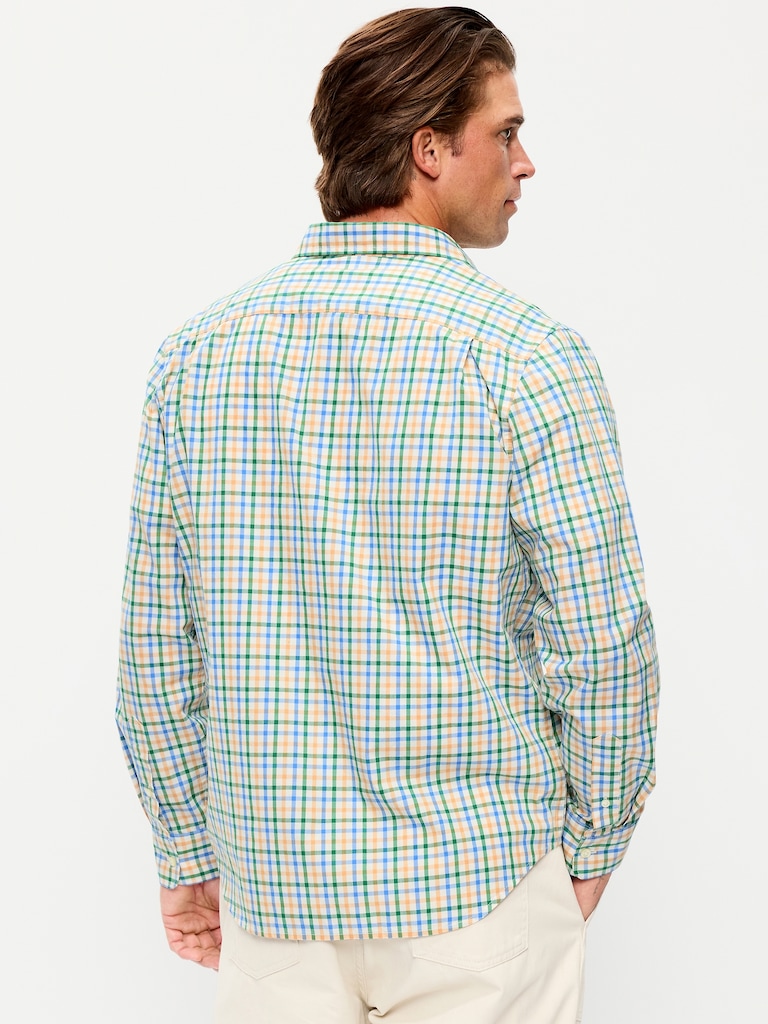 Classic Fit Everyday Plaid Poplin Shirt