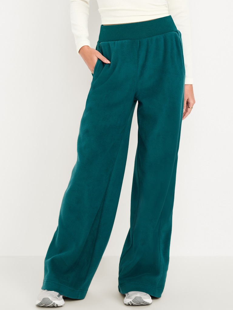 Extra High-Waisted Microfleece Wide-Leg Sweatpants