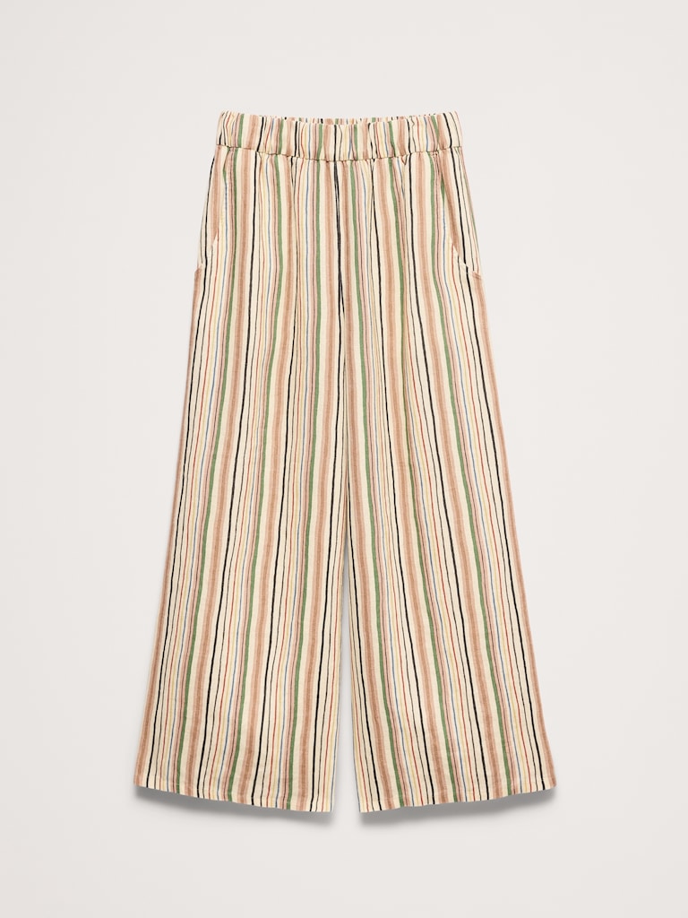 The Pull-On Wide-Leg Ankle Pant in Linen