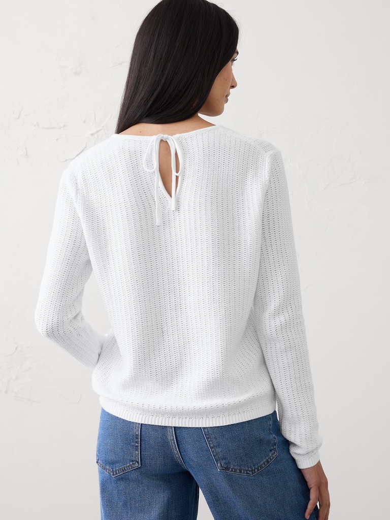 Texture Stitch Tie-Back Sweater