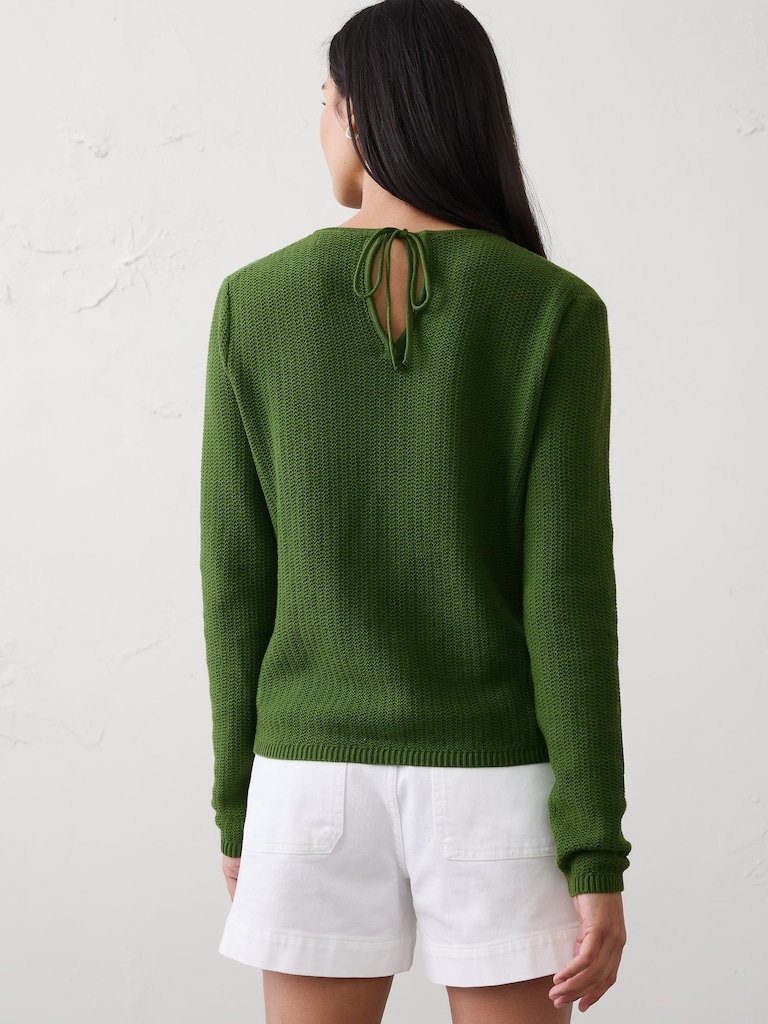 Texture Stitch Tie-Back Sweater
