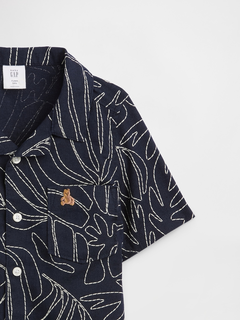 babyGap Brannan Bear Linen-Blend Vacay Shirt