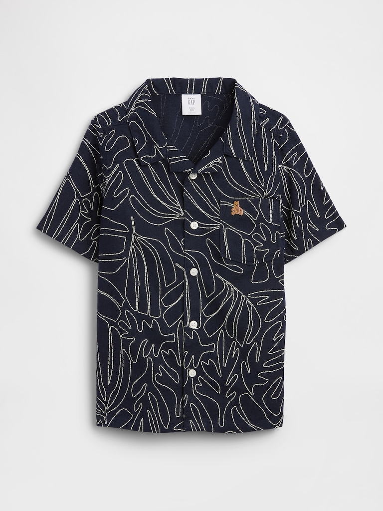 babyGap Brannan Bear Linen-Blend Vacay Shirt